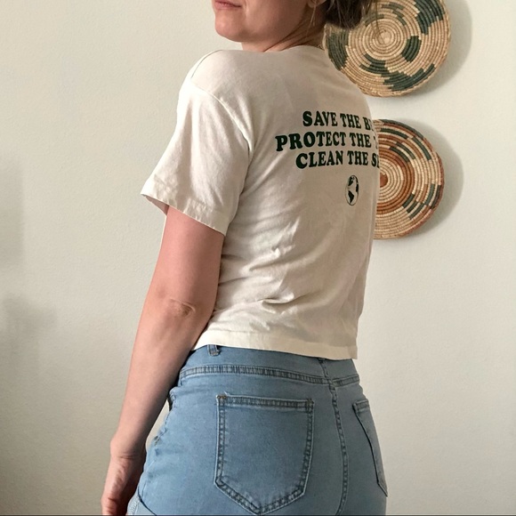 *SOLD*Roomy save the planet crop top size small - Picture 9 of 11
